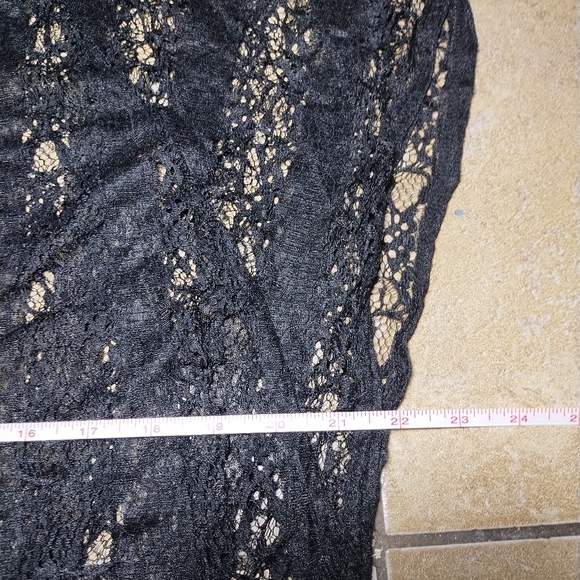 Candy Couture Black Lace Butterfly Sleeve Blouse Top Size Medium - Picture 5 of 6